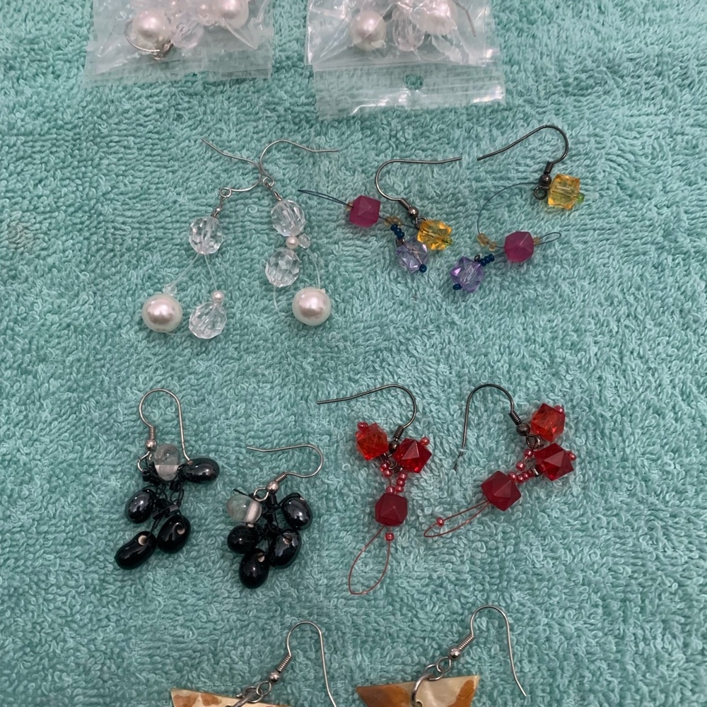 Elegant Multi-Color Dangle Earrings Set